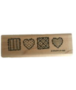 Stampin Up Rubber Stamp Always My Friend Stitched Border Hearts Quilt Sq... - $5.99