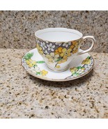 Tuscan Tea Cup and Saucer, Yellow Flower Blossom, Vintage English Bone C... - $29.99