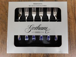 Set of Six (6) Gorham Meredith Stainless Flatware Seafood Cocktail Forks - $15.79