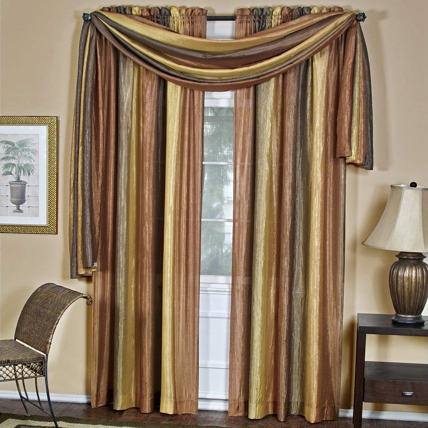 Achim Home Furnishings Ombre Window Curtain Panel, 50 x 63, Autumn