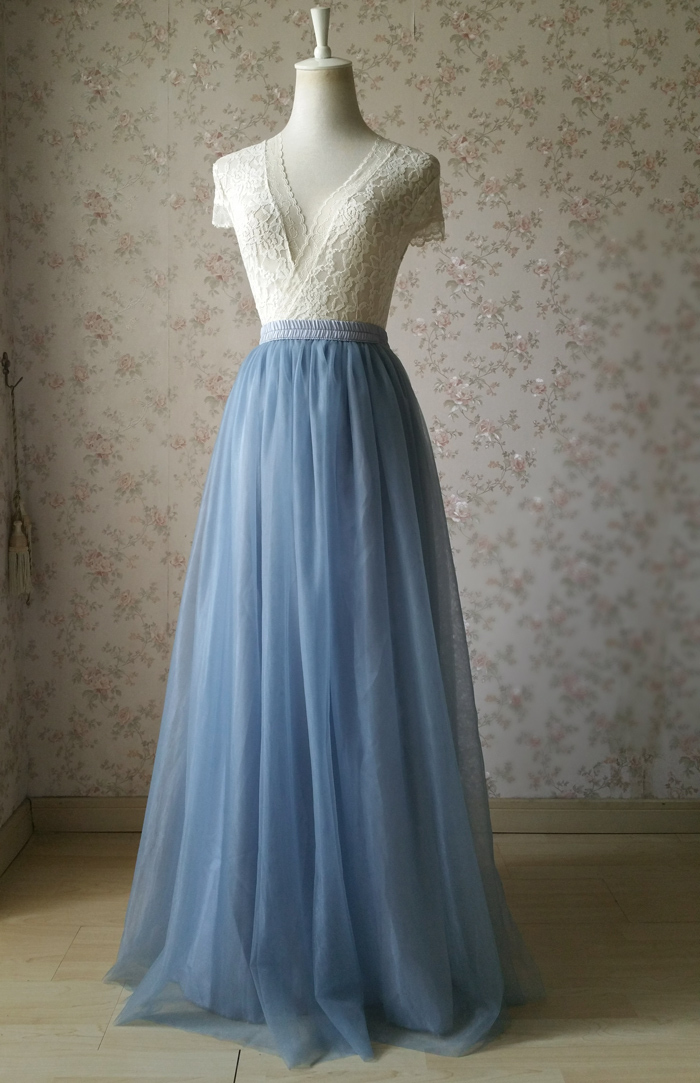 Dusty blue tulle skirt wedding 03