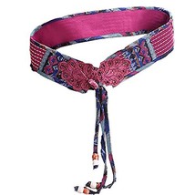 [Impression] Vintage Women Corset Belt Embroidery Waist Belt Tassel Tied,28.7'' image 2