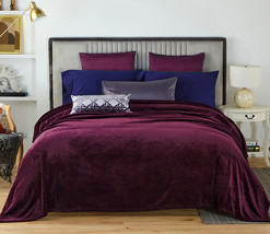 Solid Purple - Queen 90"x90" - Fleece Fuzzy Soft Plush Couch Bed Sofa Blanket - $59.98