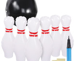 Giant Inflatable Bowling Set 6 Huge Pins 1 large Bowling Ball With Pump - $41.99