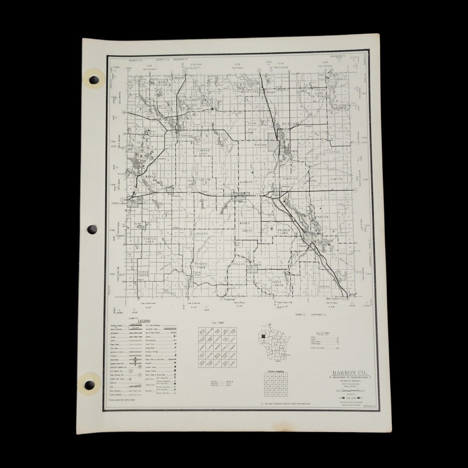 VTG Barron County Map Wisconsin Department of Transportation Highways ...