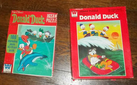 2 Donald Duck 100 Pc Puzzles Whitman Nephews Huey Dewie and Louie - $11.87