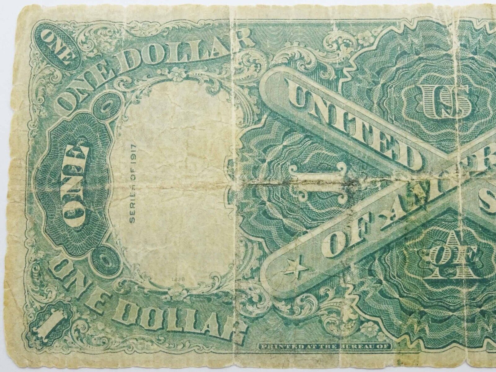 1917 Dollar Large United States Note Sawhorse Reverse, Men's