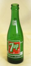 Vintage 7-Up Beverages Soda Pop Bottle Green Glass White Bubbles Logo 7 oz. - $19.79