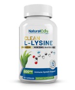 Natural Cure Labs Clean L-Lysine 600mg, 120 Capsules - $17.95