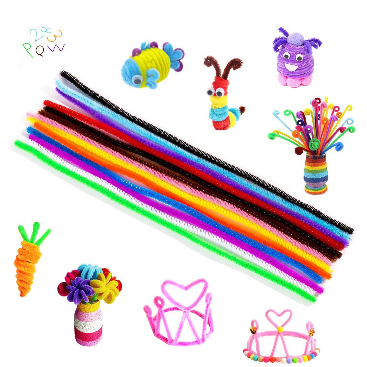 CRAFTUS 200Pcs Pipe Cleaners 20 Assorted Colors, 12 inch Long Fuzzy Craft  Pipe Cleaners for DIY Art & Craft Supplies, Chenille Stems for Kids  Creative