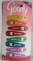 8 Goody Girls 2 1/4" Bright Matte Painted Colors Cut Out Metal Snap Hair Clips - $10.00