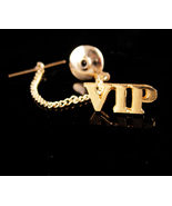 VIP Tie tack - Very Important Person pin - Vintage tie tack with chain -... - $85.00