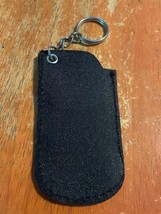 New Black Faux Leather Pocket Keychain Bag Clip 3 1/2&quot; Key Holder Protector - $12.19