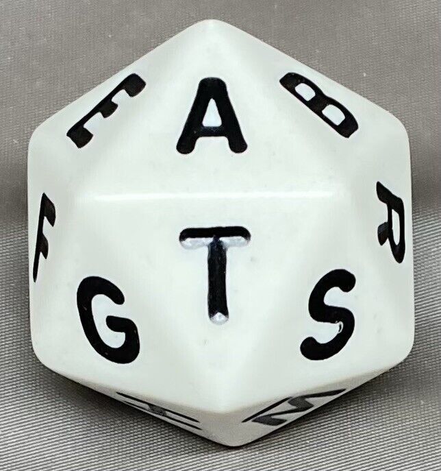 The Game of Scattergories Replacement Piece 20 Sided Alphabet Letter Dice Die Game Pieces, Parts