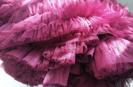 Burgundy Ballerina Tulle Skirt A-Line Layered Puffy Ballet Tulle Tutu Skirt image 8