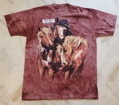 The Mountain Steven Gardner Artist T-Shirt Find 8 Horses Brown Tie Dye S... - $24.55