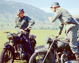 The Great Escape Steve McQueen on Set with Triumph TR6 Bikes 16x20 Canvas - $69.99