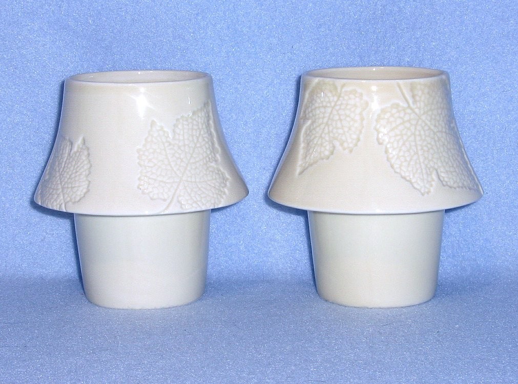 Primary image for Hallmark Ivory Embossed Leaves 2 Votive Candle Holders