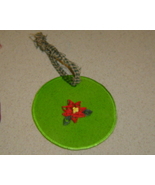  Paper Quilled Green Glass Poinsettia Ornament, Handcrafted New - $14.99