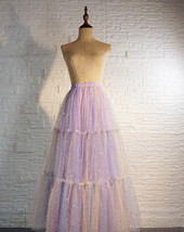 Rainbow Color Long Tulle Skirt Tiered Tutu Skirt Outfit Plus Size Layered Skirt  image 6