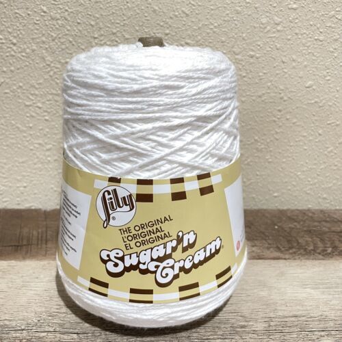 Lily Sugar 'N Cream Super Size Yarn Medium Gauge 100% Cotton 4 oz Indigo  Blue
