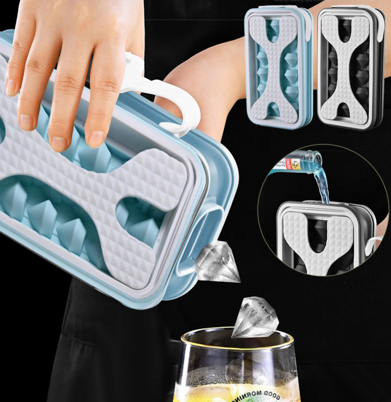 2in1 Portable Silicone Ice Ball Mold Ice Maker Water Bottle Ice Cube
