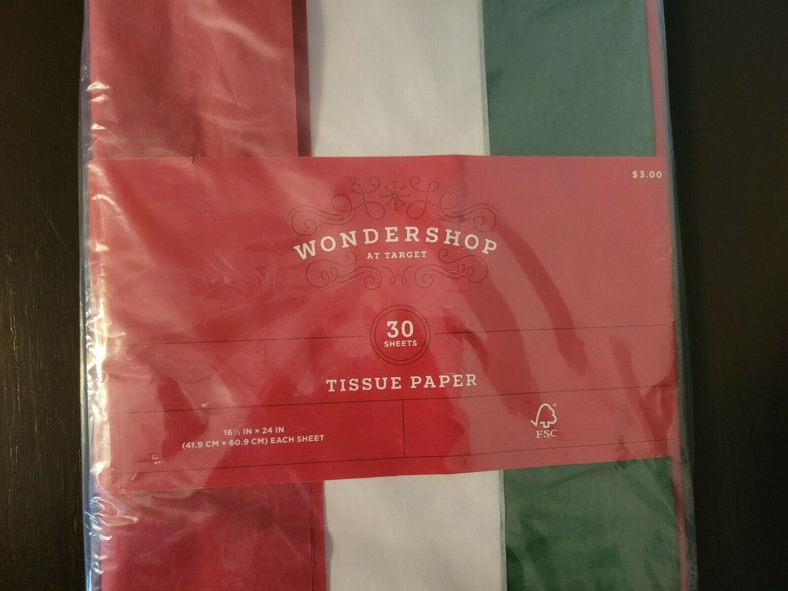 Wondershop-Tissue Paper, 90 Sheets, Gift Paper, 16.5 in X 24 in Sheets-NEW