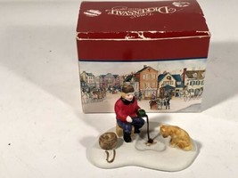 Lemax Dickensvale Collectibles Vintage Porcelain Man Ice Fishing With Hi... - $24.74