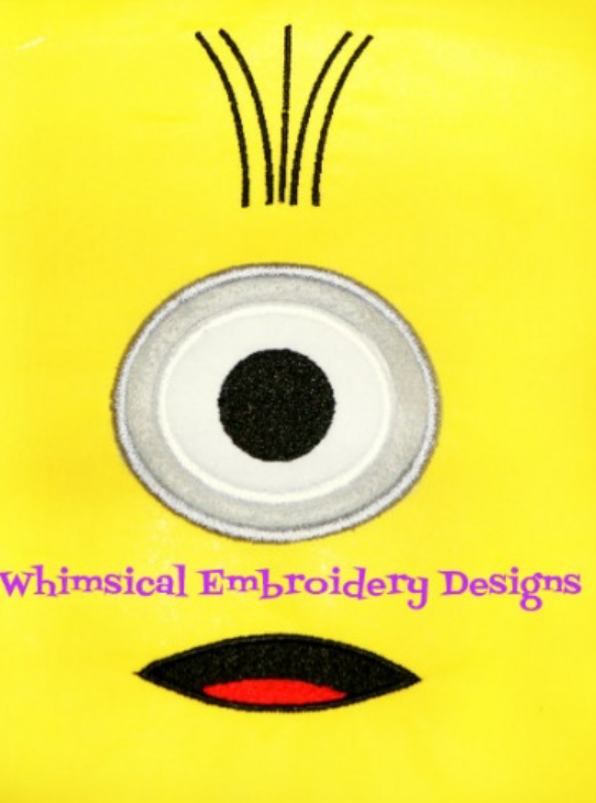 Minion Face Applique Machine Embroidery Designs Digital Art
