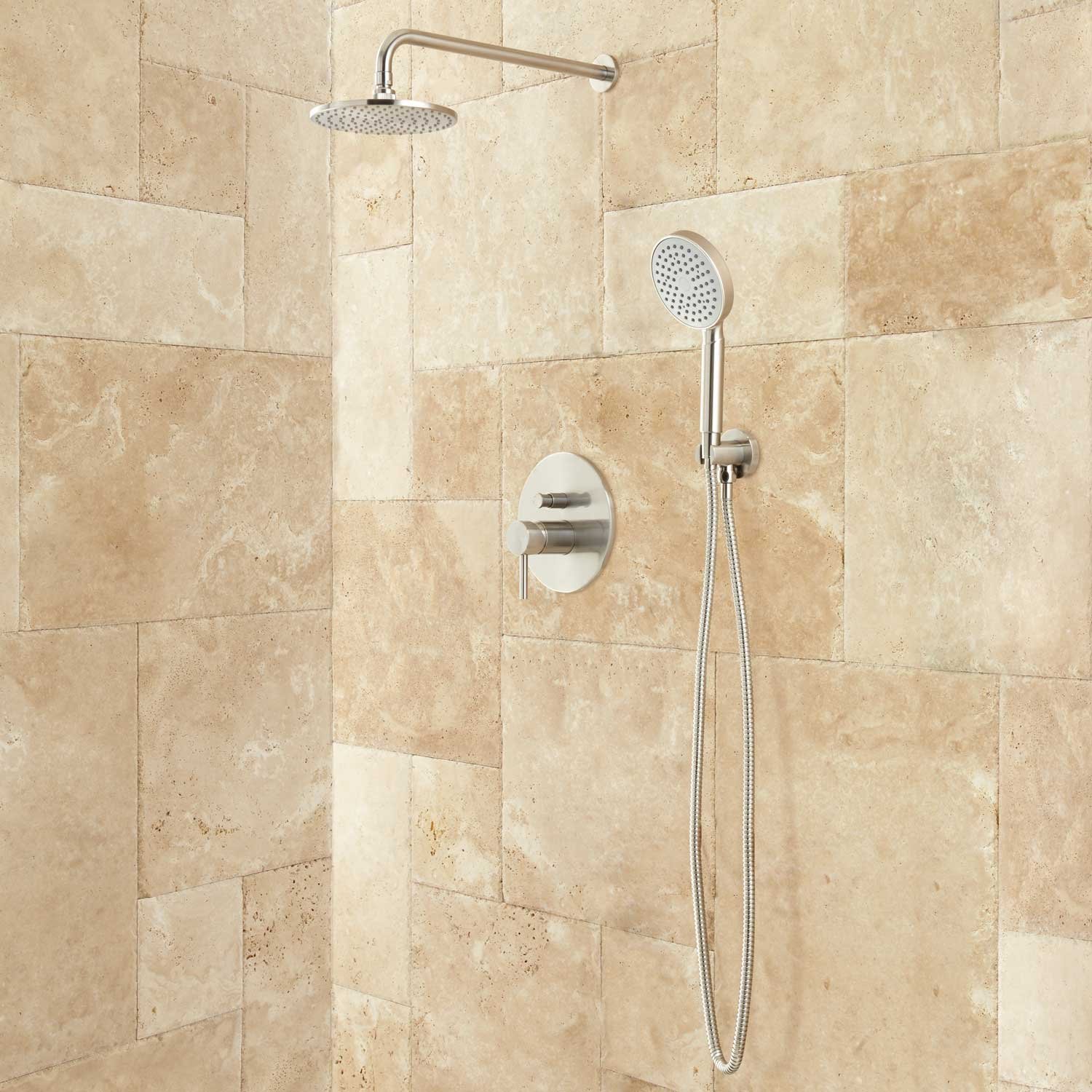 Signature Hardware 931419 Lattimore Shower System with Rainfall Shower Head and Electrical
