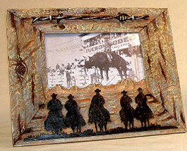 Rustic Cowboy and Barbed Wire Western Picture Frame 4x6 - $16.98