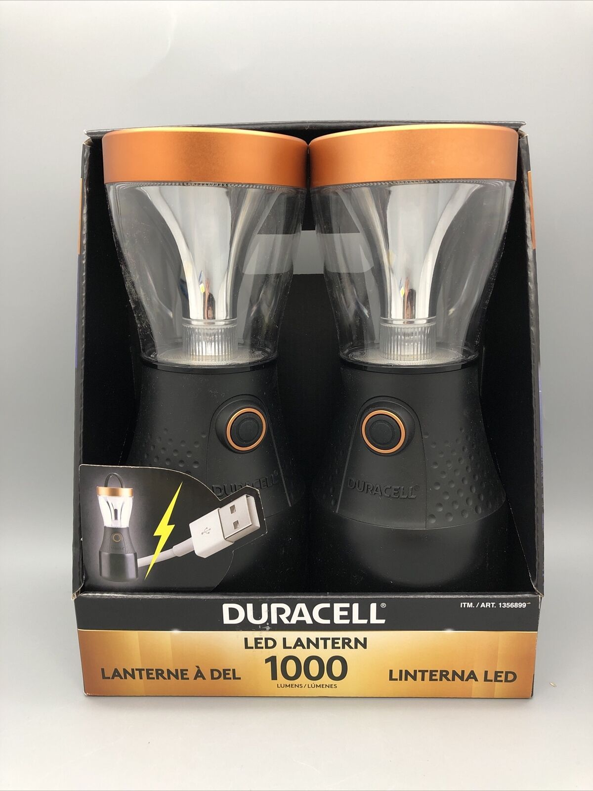 Duracell 2-Pack 1000 Lumens LED Lantern with USB Port/Battery Powered -  Open Box
