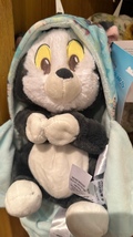 Disney Parks Baby Figaro the Cat in a Hoodie Pouch Blanket Plush Doll New image 2