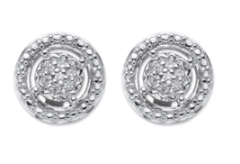 ROUND DIAMOND ACCENT FLOATING HALO STUD EARRINGS PLATINUM STERLING SILVER - $284.99