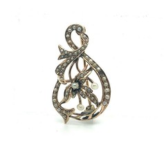 10k Yellow Gold Victorian Seed Pearl Flower Pin (#J5233) - $246.51