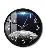 Planet Earth And Moon Art Smart Wall Clock With Voice Control Function L... - $65.54