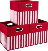 Fabric Storage Cube Bins 13X13X13 Inch Foldable Boxes Red Cloth Basket W... - $43.97