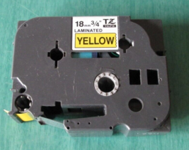 Brother Laminated Tz Tape - TZ-641 - 18mm - 3/4" -BLACK On Yellow New - Unpkgd - $10.99