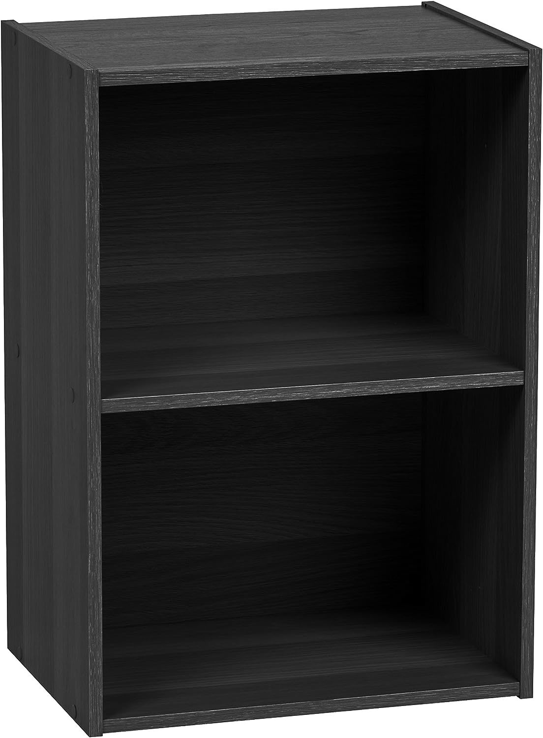 IRIS USA 2-Tier Wood Storage Shelf, Black