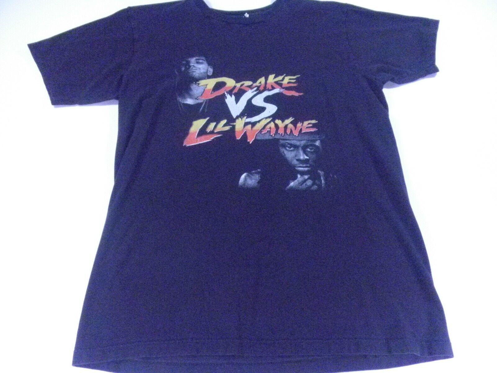 Drake vs Lil Wayne Tour T Shirt size unknown Faces on front and back !