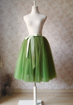 6-layer Puffy Tulle Skirt Plus Size Tulle Ballerina Skirt Midi Length Bow