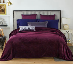 Solid Purple - Throw 50"x60" - Fleece Fuzzy Soft Plush Couch Bed Sofa Blanket - $25.98