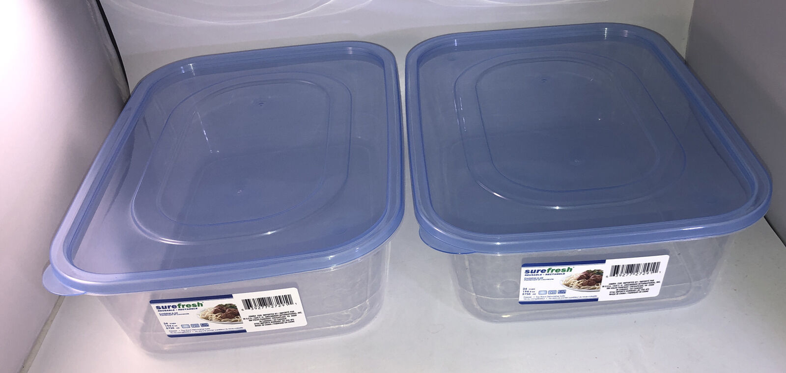 2ea 1.38Cup Sure Fresh Dry/Cold/Freezer Food Storage Containers W