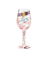 Lolita Cat Wine Glass 15 oz 9&quot; High Gift Boxed Collectible # 6000023 Kit... - $39.10