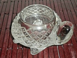 Turtle Sparkling Clear Pressed Diamond Glass Votive Candle Holder 1970&#39;s... - $14.99
