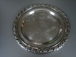 Oneida Silverplate Small Round Tray "1995 Panther Valley Member Guest 3rd Place" - $15.90