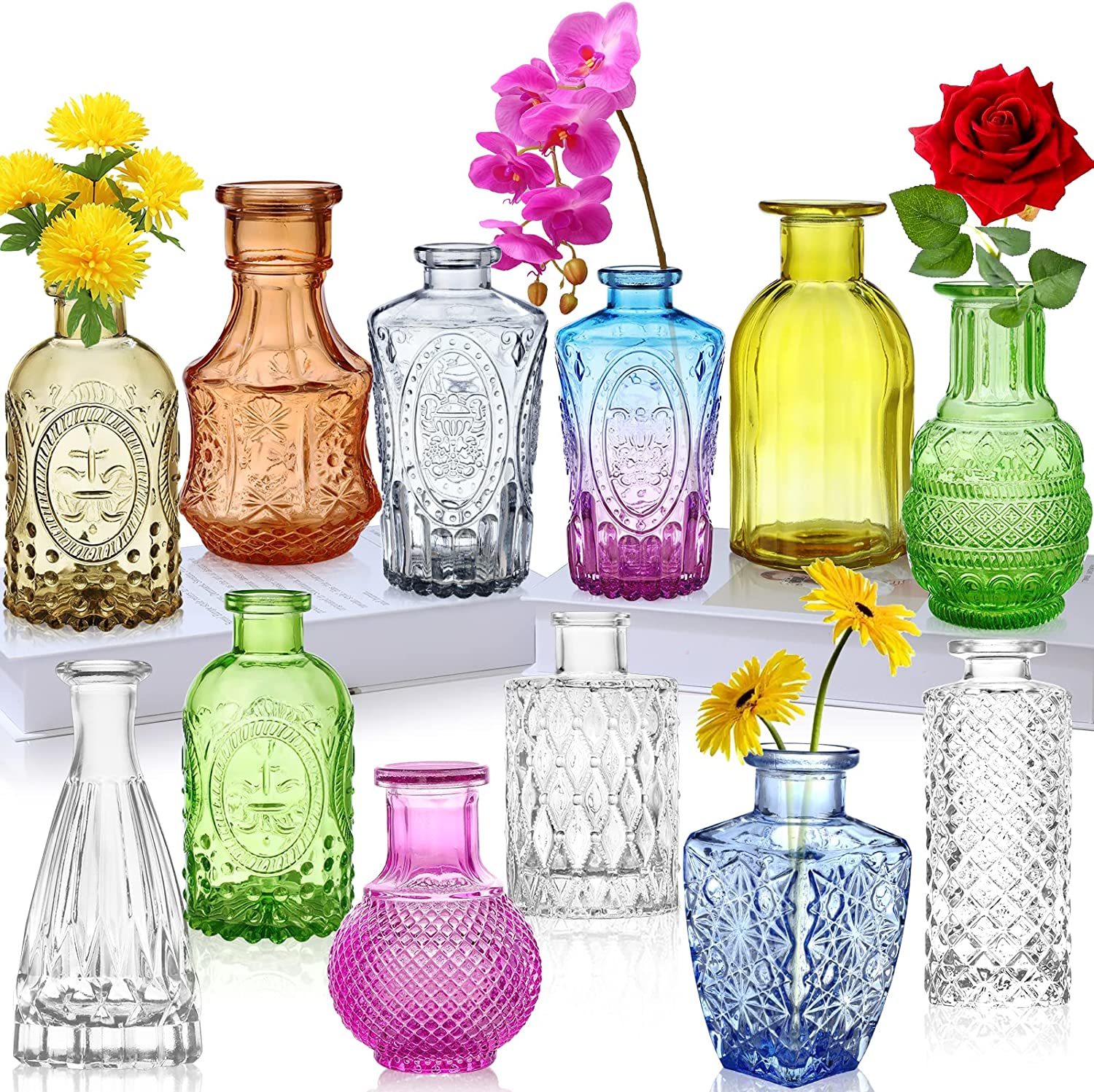 Glass Bud Vases Set Of 12,Small Vases For and 50 similar items