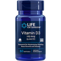 NEW Life Extension Vitamin D3 5000 IU Non-GMO for Bone Growth 60 Softgels - $12.12