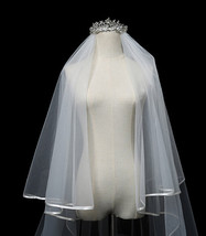 Cathedral Length Wedding Bridal Veil Full Edge Tulle White Veils Wedding Photo  image 7