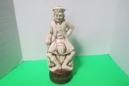 Ceramic Hand Made Scotch Decanter White Brown Scottish Man Bagpipes 12.5&quot; - $25.00